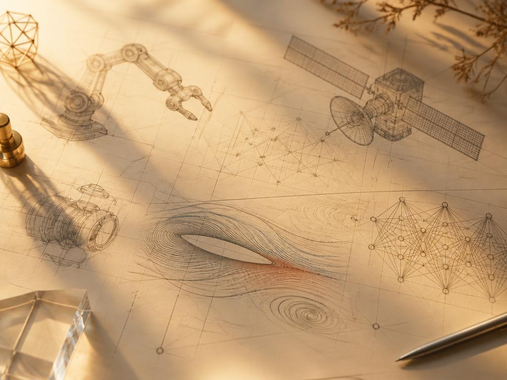 Engineering drawings connecting robotics, space, simulation and intelligent systems