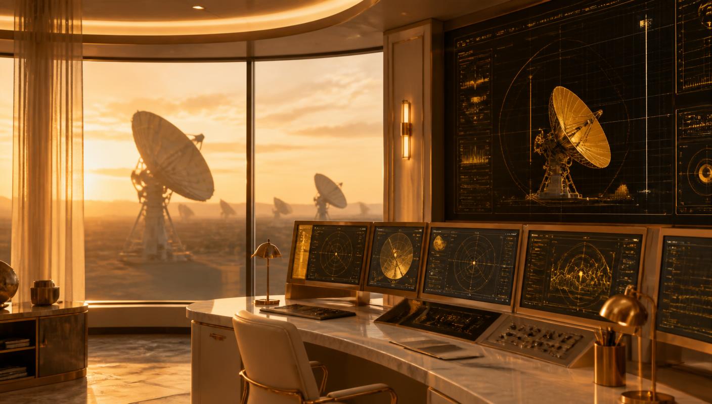 Satellite ground station control room